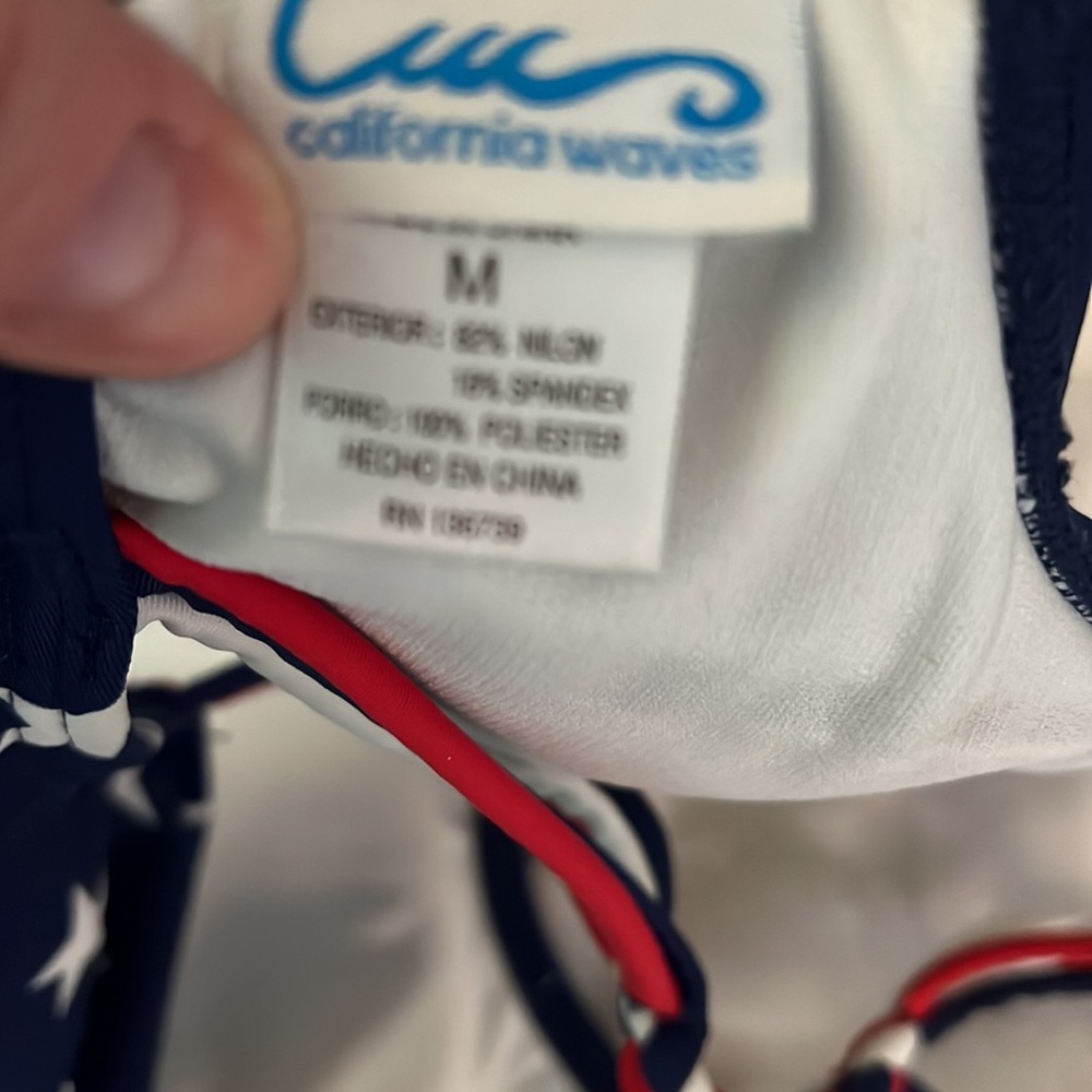 Red White Blue California Waves 2 piece SZ med - Picture 4 of 7